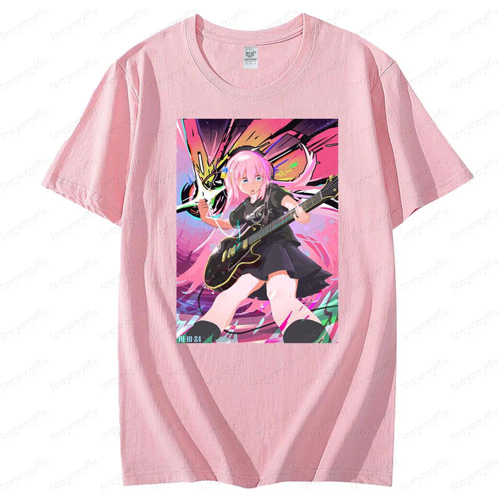BOCCHI THE ROCK Role Printed Tshirt Cool Rock and Roll Lover Creative Short Sleeve Men Women Universal Summer Crewneck Tee Tops