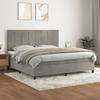3143043 vidaXL Divan Bed and Mattress Light Grey 200x200cm Velvet