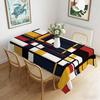 Mondrian Color Block Rectangle Tablecloth Tablecloths Waterproof Geometric Stripe Tables Cover for Kitchen Dining Wedding Party