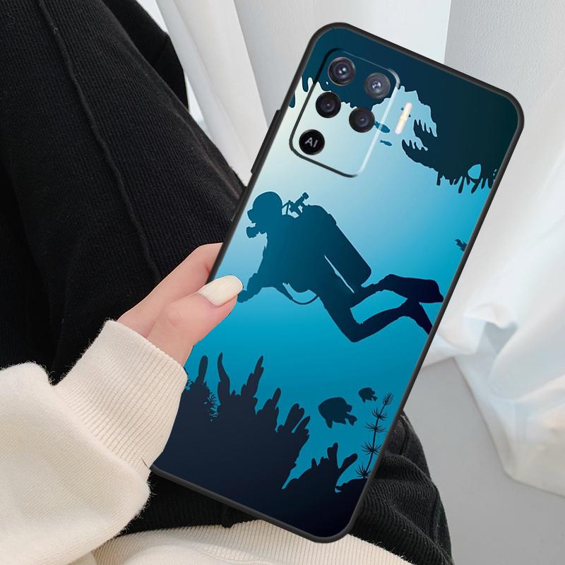 Diver Underwater Diving Cave Caving Case For Oppo A40 A60 A80 A5 Pro A15 A16 A17 A57 A77 A94 A74 A54 A76 A96 A18 A38 A58 A78 A98