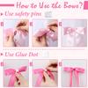 40Pcs Pink Bow Ribbon Festive Atmosphere Decor Striking Festival Ornaments