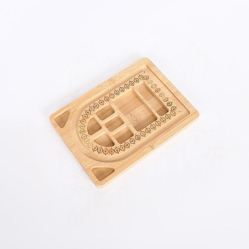 Plateau d'outils de conception de bijoux en bois massif avec échelle de mesure pour colliers de perles, perles en vrac et bracelets