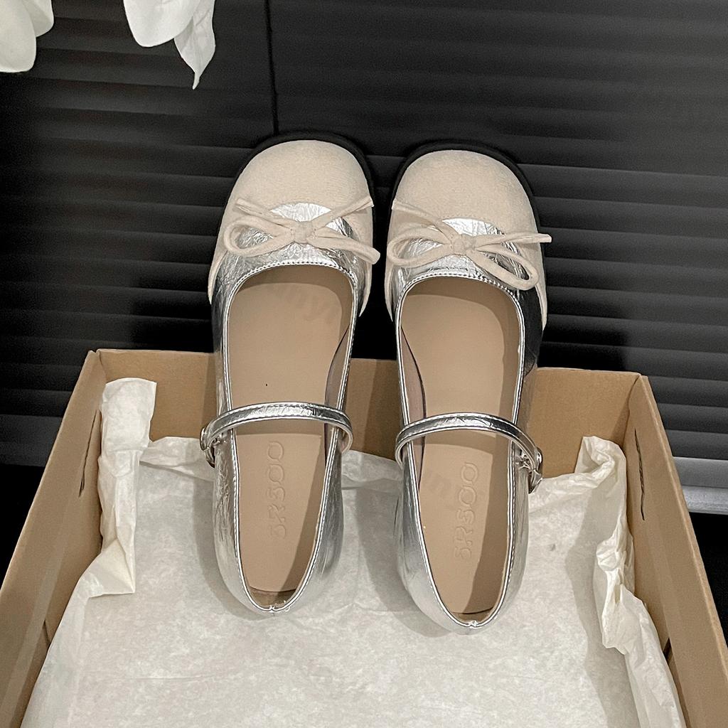 Fashion Women's Elegant Retro Bow Designed Casual Shallow Mouth Single Shoes Autumn 2025 Comfortable Versatile High Heel Mary Jane Shoes
