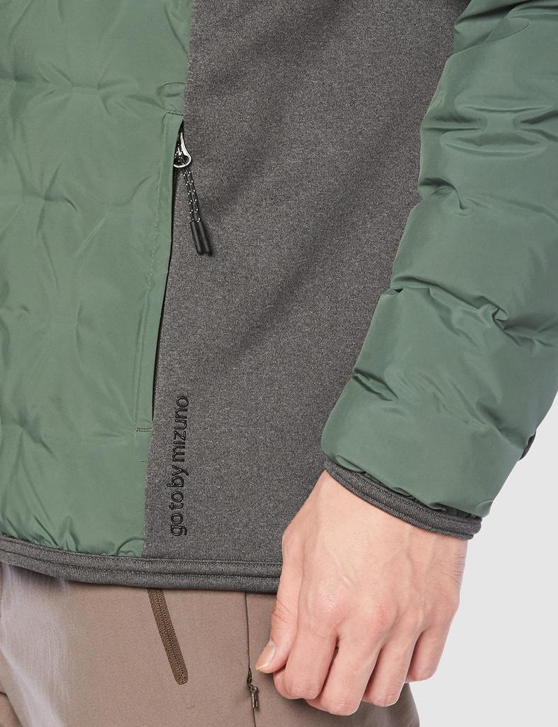 Mizuno Stitchless Hybrid Down Size for Outdoor Trekking and Cold Weather Protection Men's Jacket, Clover, L, B2ME1510,