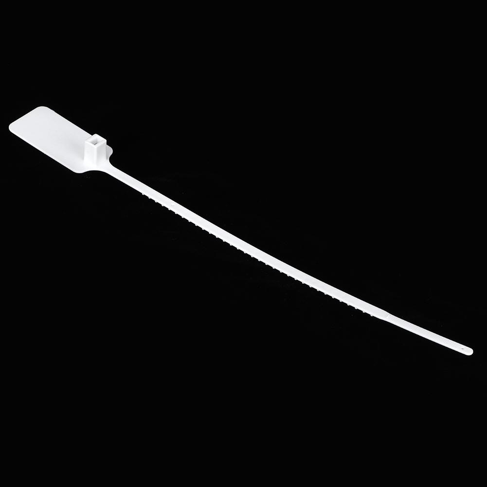 100pcs Anti Theft Disposable Label Cable Tie Identification Mark Signs Self Locking Ties(White )