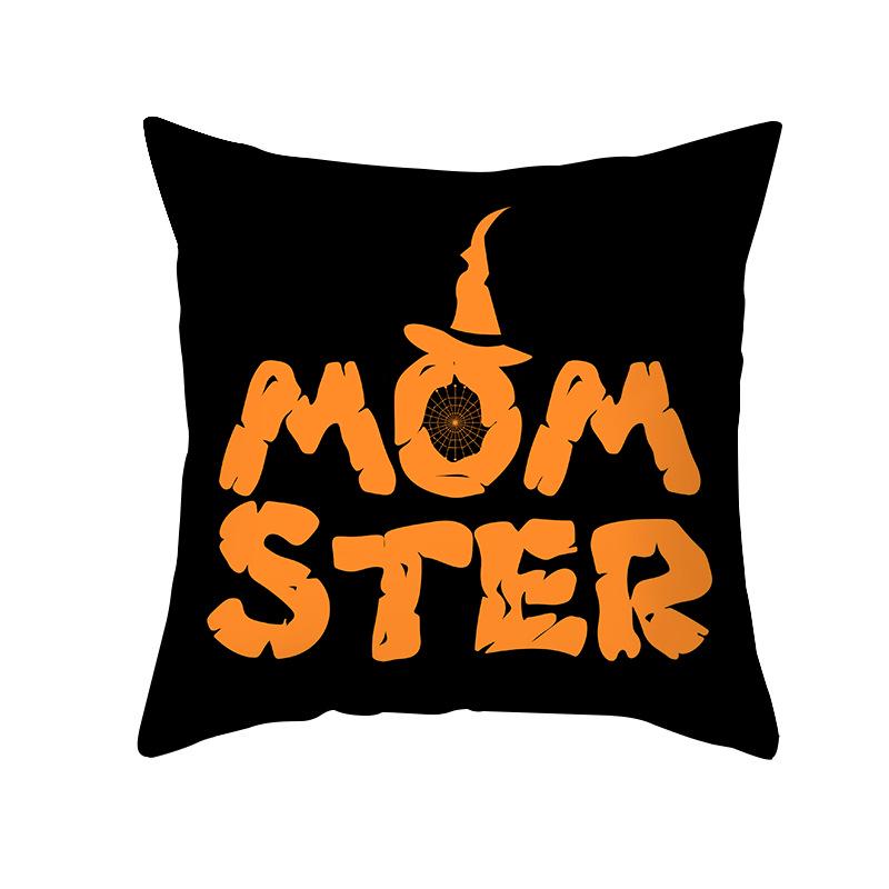 New Nordic Halloween Throw Pillow Cover Black Letter Print Sofa Cushion Cover Cushion Cover Home