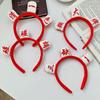 Year Plush Chinese Characters For Women Women Hairband Hair Hoop Korean Head Wrap Mahjong Headband