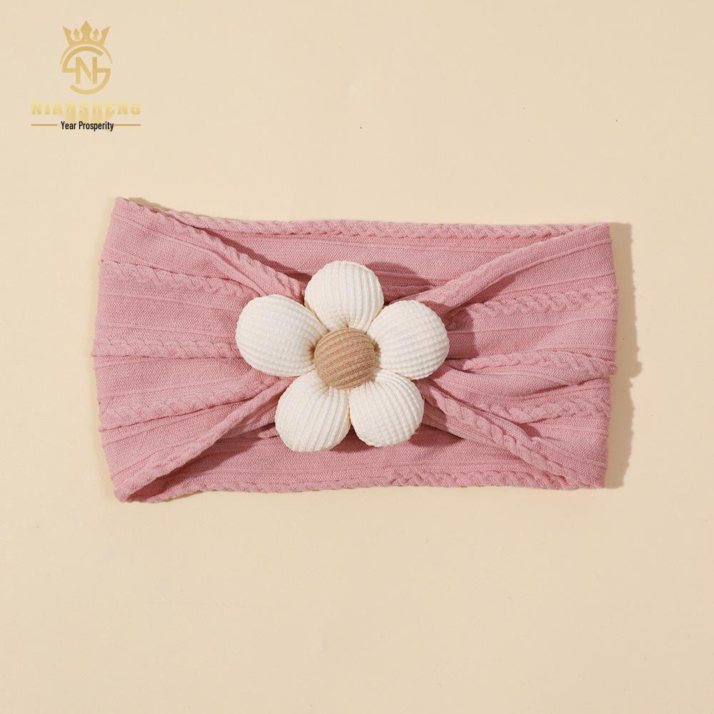 Baby Soft Nylon Headband with Five-Petal Flower - European & American Style