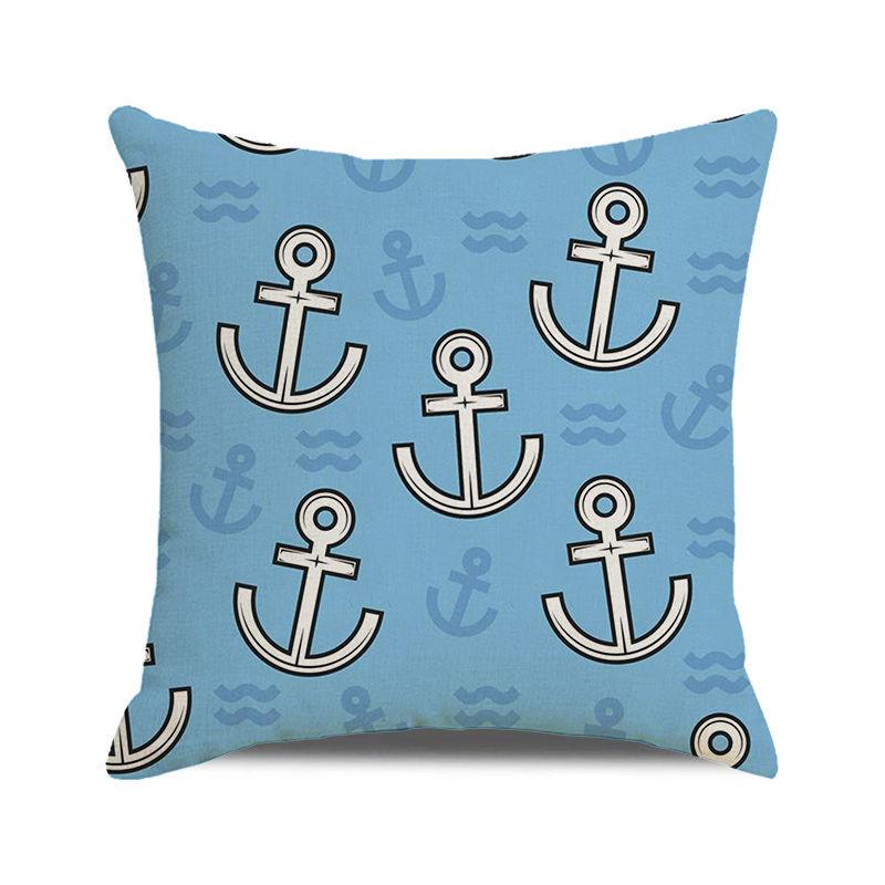 Watercolor sailing-themed sailboat Digital printing short plush pillow covers for car sofa office cushion cover home goods