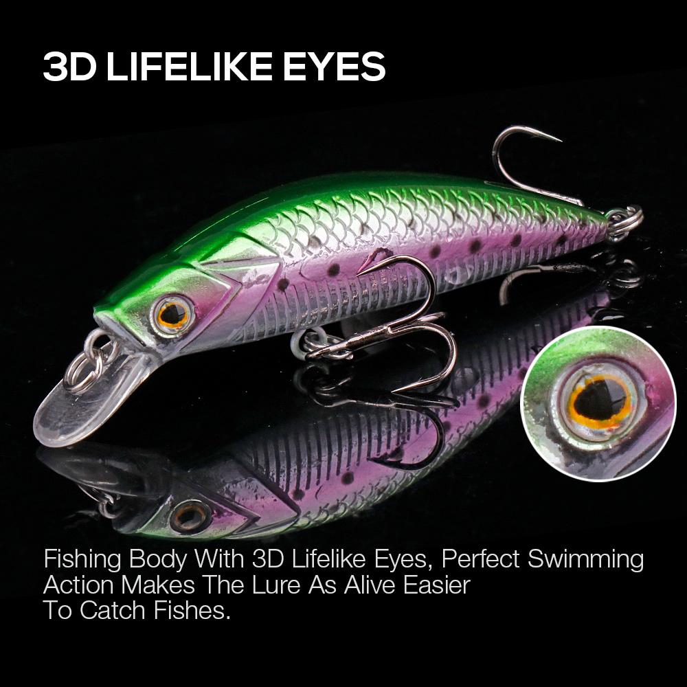 60mm 5.5g Sinking Minnow Lure For Fishing Crankbait Silent Black Minnow Wobblers For Pike Artificial Bait Fishing Tackle