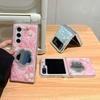 Rhinestone Flower Mirror Phone Case for Samsung Z Flip 7/ Z Fold 8 - New Butterfly Style for Women