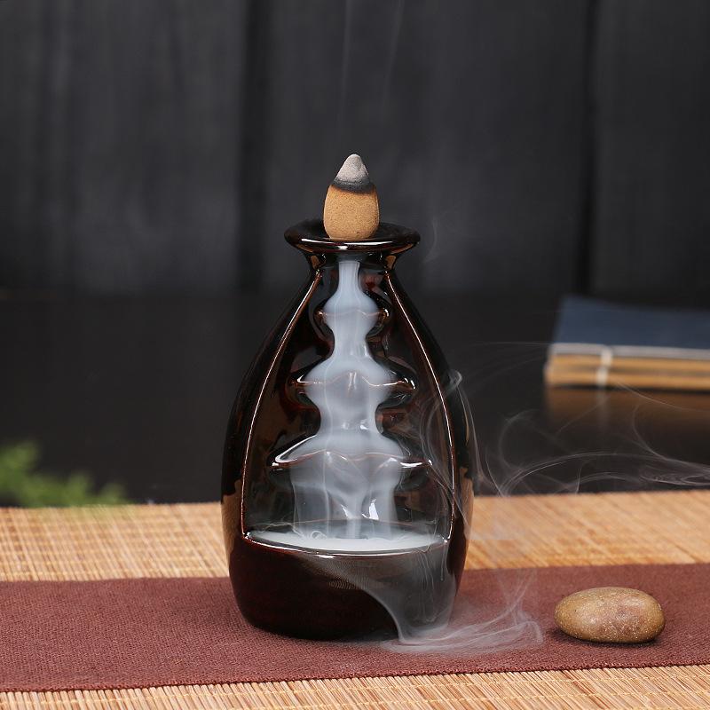Creative Home Decor Backflow Stick Incense Burner Ceramic Censer Home Decoration Use In Home Teahouse Zen Yoga Decor -No Incense 7