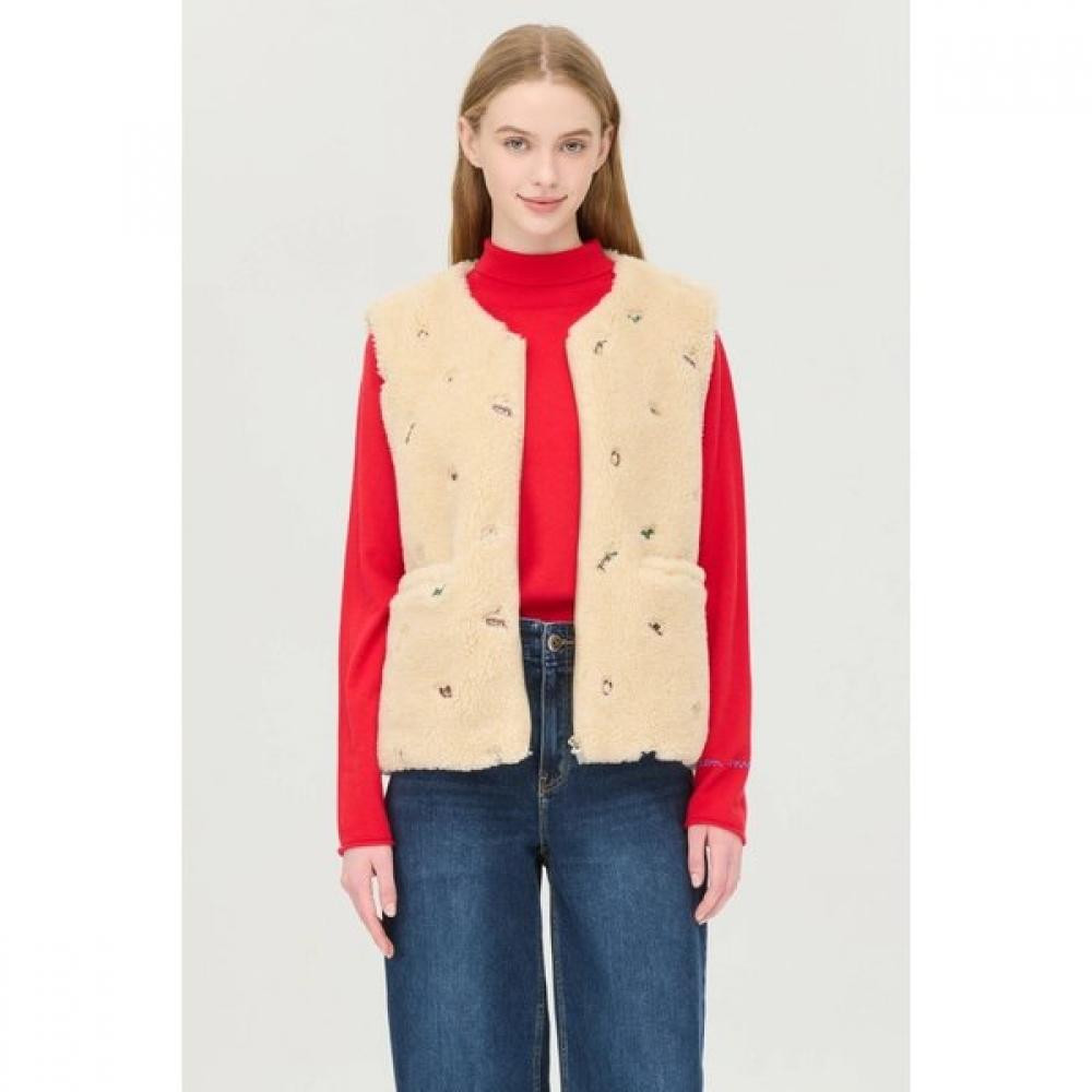 Benetton Западная вышивка Безрукавный джемпер с рукавами-фонариками Bajp59561 IV/44