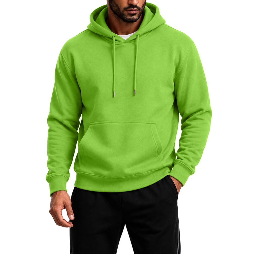 Men's Pullover Hoodie Long Sleeve Color Casual Sweatshirt for Everyday Wear