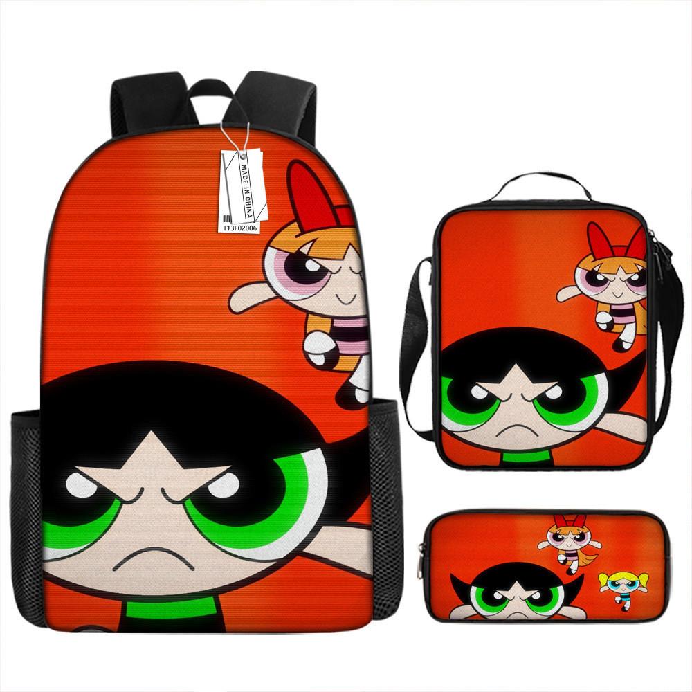 Mochila de Dibujos Animados Las Supernenas Con Correas Acolchadas de Espuma Para la Escuela y el Uso Diario