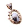 Natural Botswana Agate Gemstone 925 Solid Silver Two Tone Pendant 1.50'' M6W90