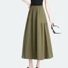 Women's A Line Bud Skirt Summer Split Detail Retro Puff Midi Lightweight Outdoor Wear