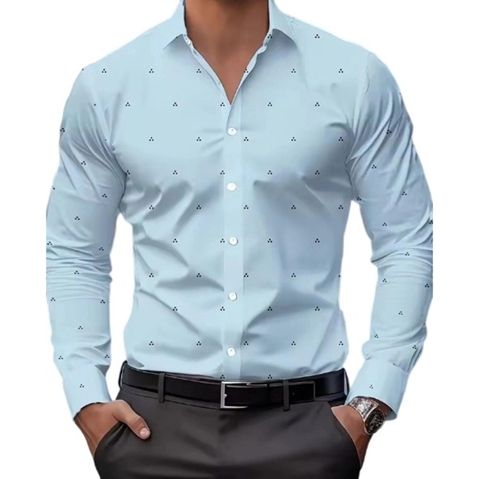 

Men s Trend Fashion Leisure Versatile Flip Collar Long Sleeves Shirt XL