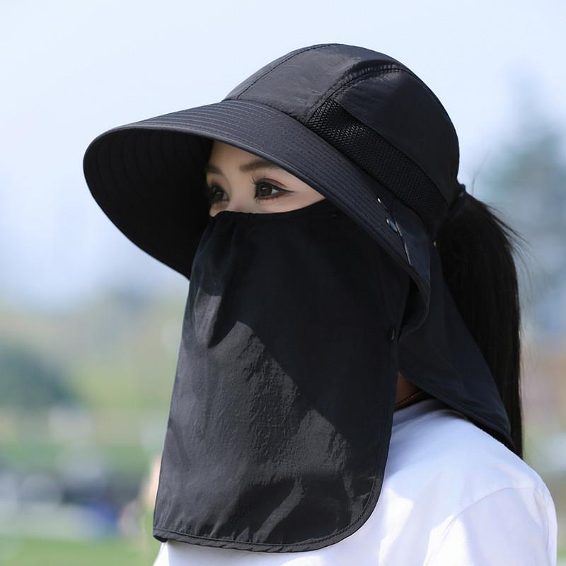 Sun Protection Baseball Cap With Face Mask For Women Summer Sunshade Sport Style