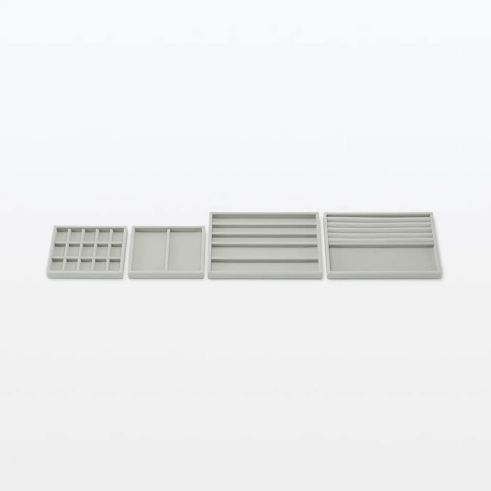 MUJI Stackable Velvet Case for Acrylic Wide X 12cm Deep X Product 44596524 Cases, Gray, 15.5cm 2.5cm High, Number