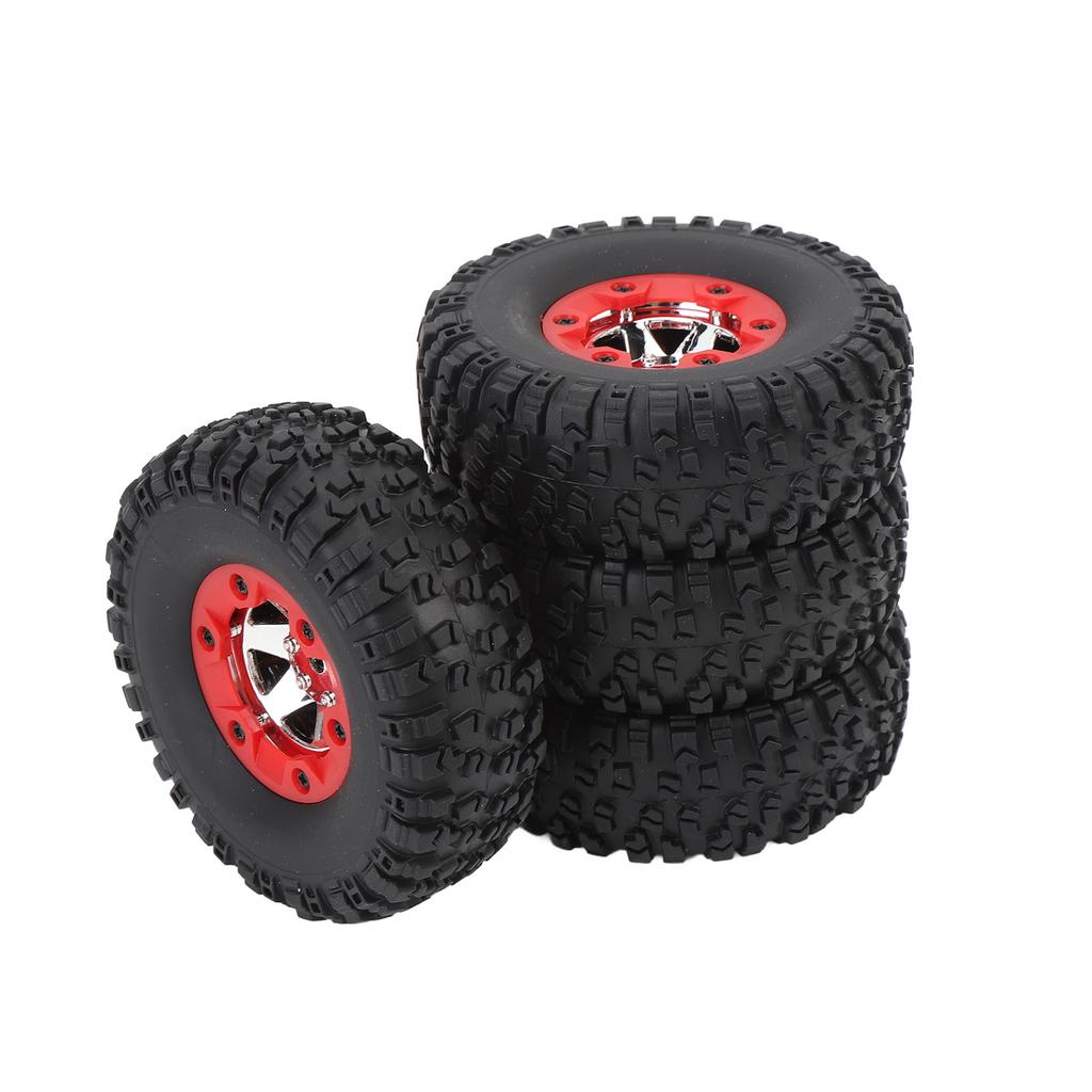 4 Pcs RC Car Wheel Set 2 Left 2 Right Plastic Rubber Lightweight Replacement Wheels for WLTOYS