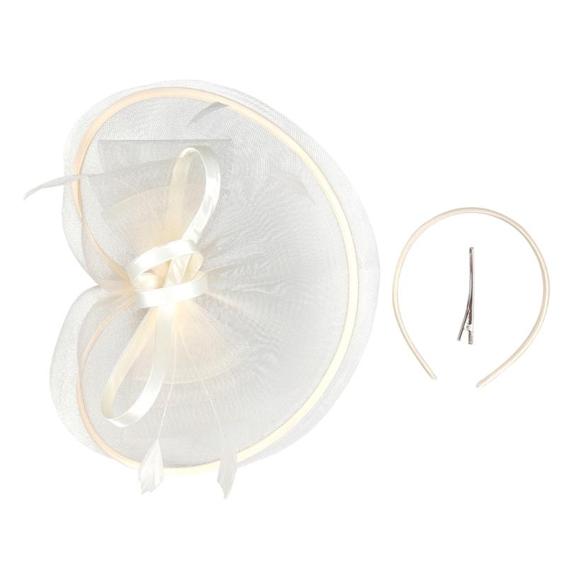 Retros Feather Mesh Hair Clip Handmade Elegant Hair Accessory For Women Wedding Party Retros Style Lightweight Decoration