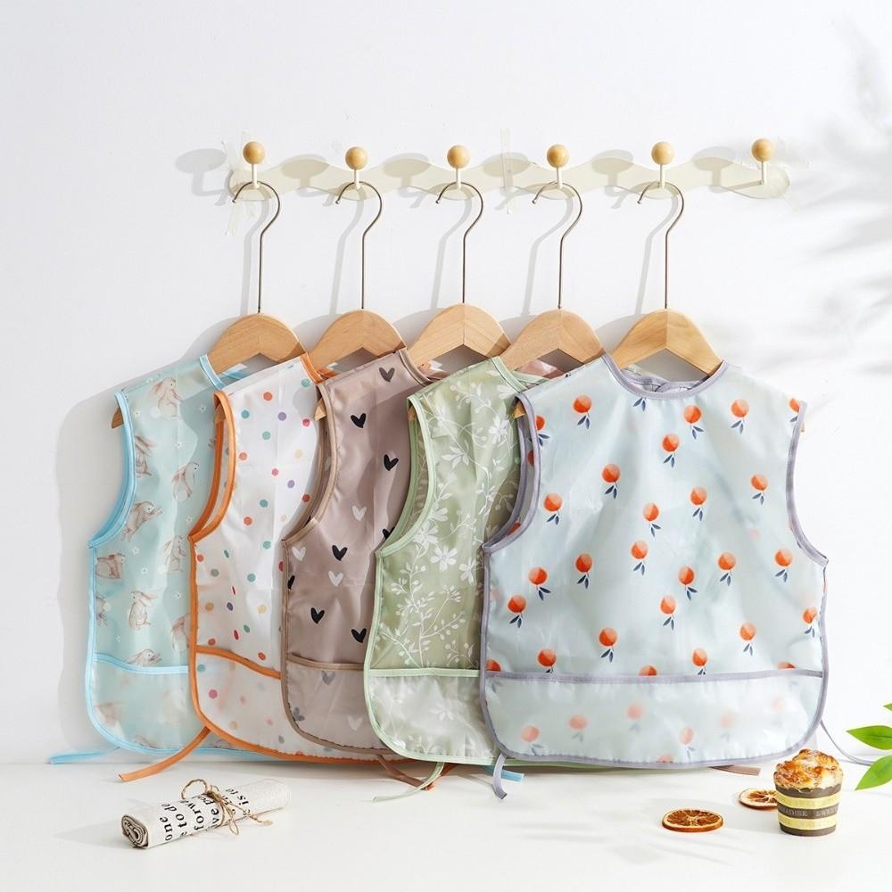 Waterproof Toddler Eating Apron Sleeveless Design Kids Smock Bib Baby Feeding Bib For Infant Girls