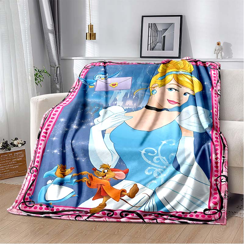 6 Größen Prinzessin Cinderella Cartoon Weiche Flanell Flauschige Decke Campingdecke für Kinder Sofa Überwurf Dünne Decke Weibliches Geschenk