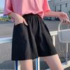 DIMANAF 2026 Sommer Neu Übergröße Damen Hohe Taille Weites Bein Shorts Hose Kurz Schwarz Einfarbig