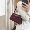 Yogodlns Retro Suede One Shoulder Bags for Women Early Autumn Square Frosted Solid Zipper Crossbody Bag Versatile Commute Handbags