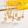 Vnox Elegant Cubic Zirconia Pendant Necklace for Women Girls, Fashion Pink Crystal Charm Heart Jewelry Valentine's Day Gifts New