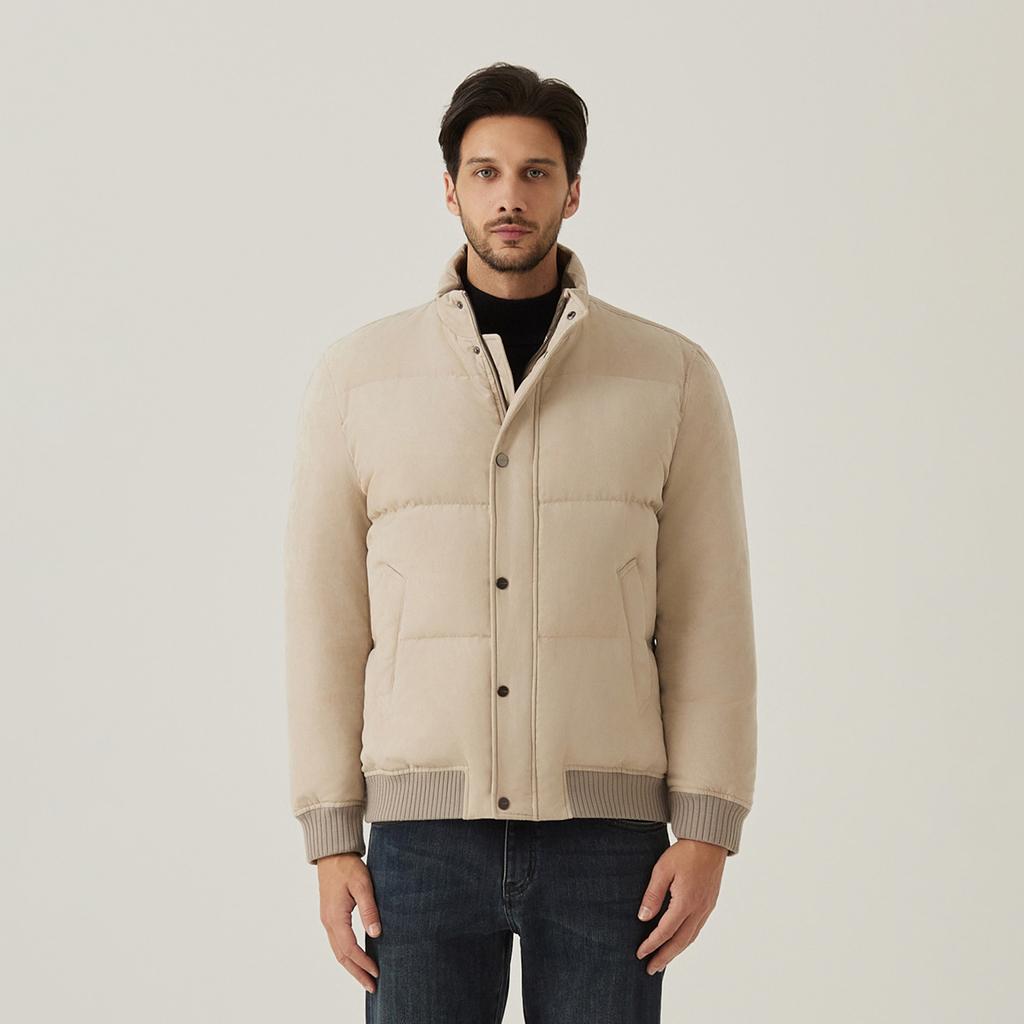 Ferraromilano Suede Goose Down Jumper Beige (Am0Ejp40253)