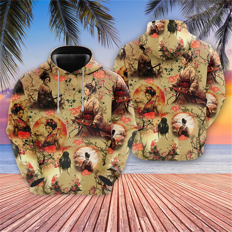 

Японские свитшоты с рисунком самураев, модные толстовки Harajuku с цветущей вишней, толстовки для мужчин, одежда, толстовка с капюшоном Warrior Cat Y2k для мальчиков XL