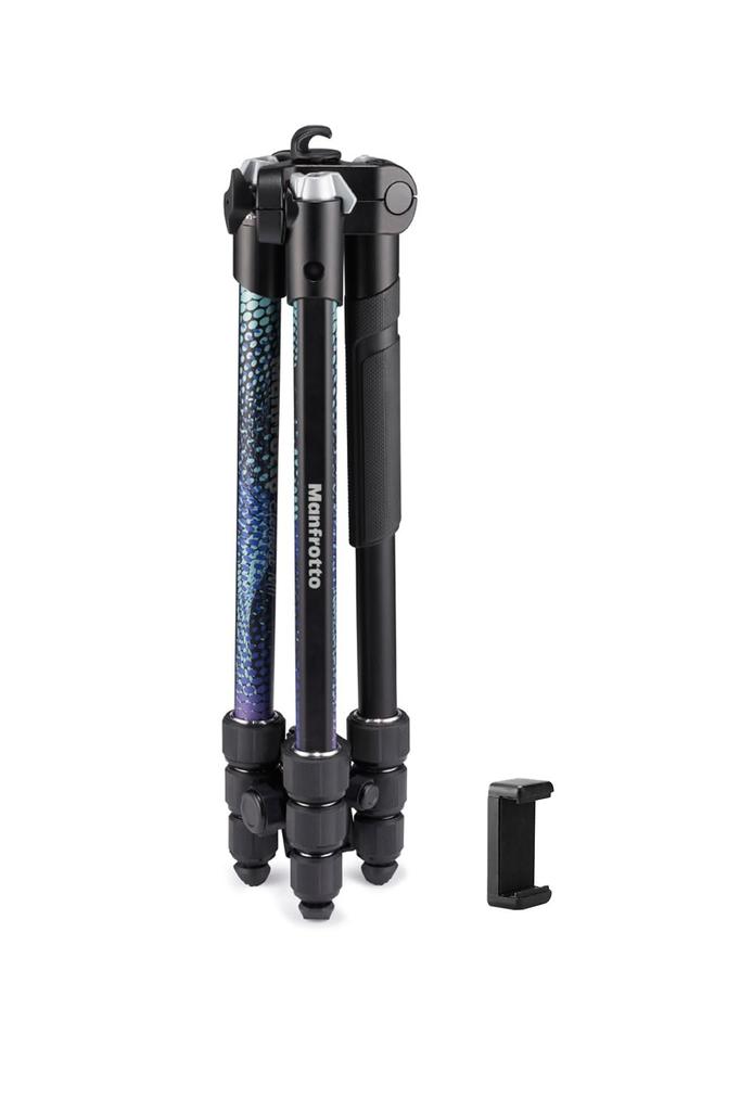 Manfrotto Smartphone Clamp Included Element MII Aluminum Tripod Kit BL Maximum Height 160cm Storage Height Weight Load Capacity 8kg Twist Lock