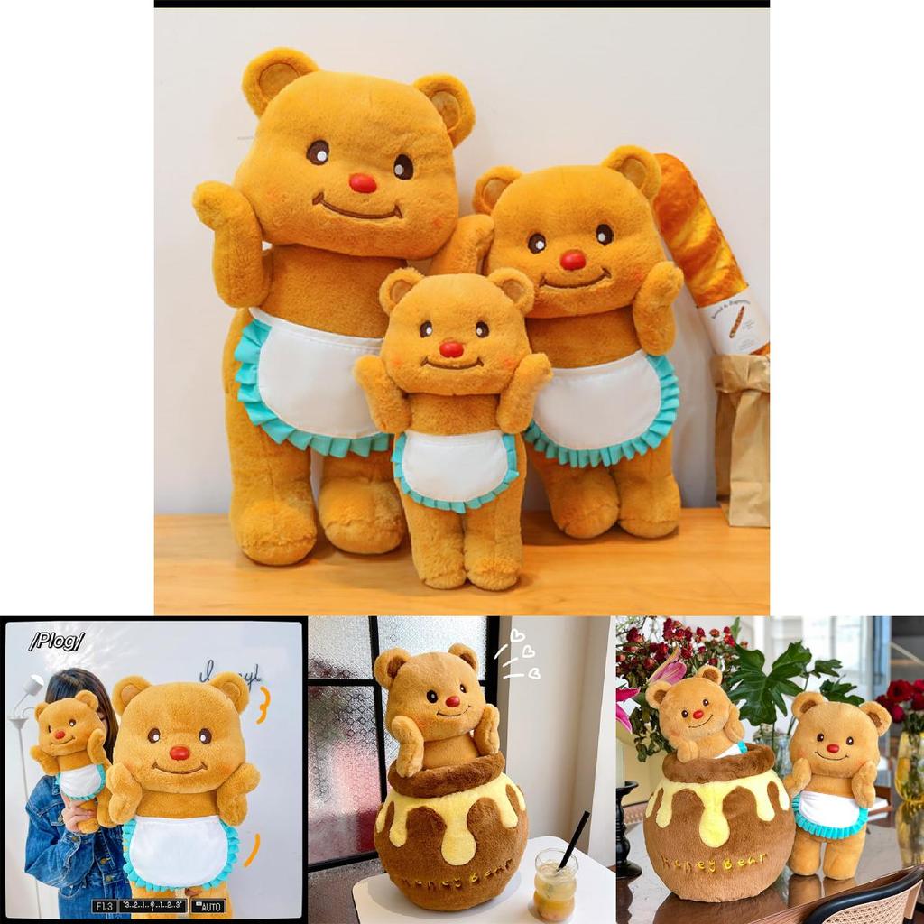 Adorable Honey Bear Plush Toy Soft Cute Cartoon Couple Gift For Kids And Girlfriend