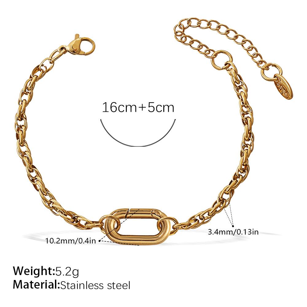 Personalized Natural Stone Pearl Love Hollow Bracelet Versatile Oil Drop Red Pepper Stainless Steel Croissant Bracelet