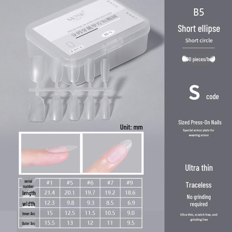 

Boxed Wearable Frosted Nail Tips - 100 Pieces, Standard Size, Full Cover - No Carving Needed