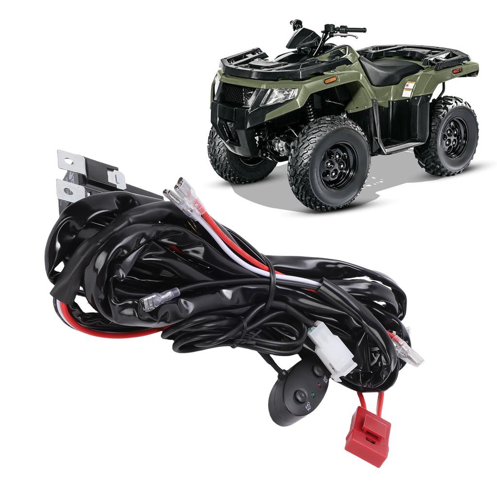 Double Color High Low Beam Wiring Harness Dual Relay 30A   14AWG   Cable Harness for Off Road Vehicles SUV Pickup Trucks Motorcycles