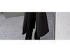 Men's Black Mid-Length Woolen Trench Coat – Autumn/Winter Loose Fit, Thickened Korean Style.