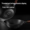 COOKER KING Uncoated Wrought Iron Flat Bottom Wok