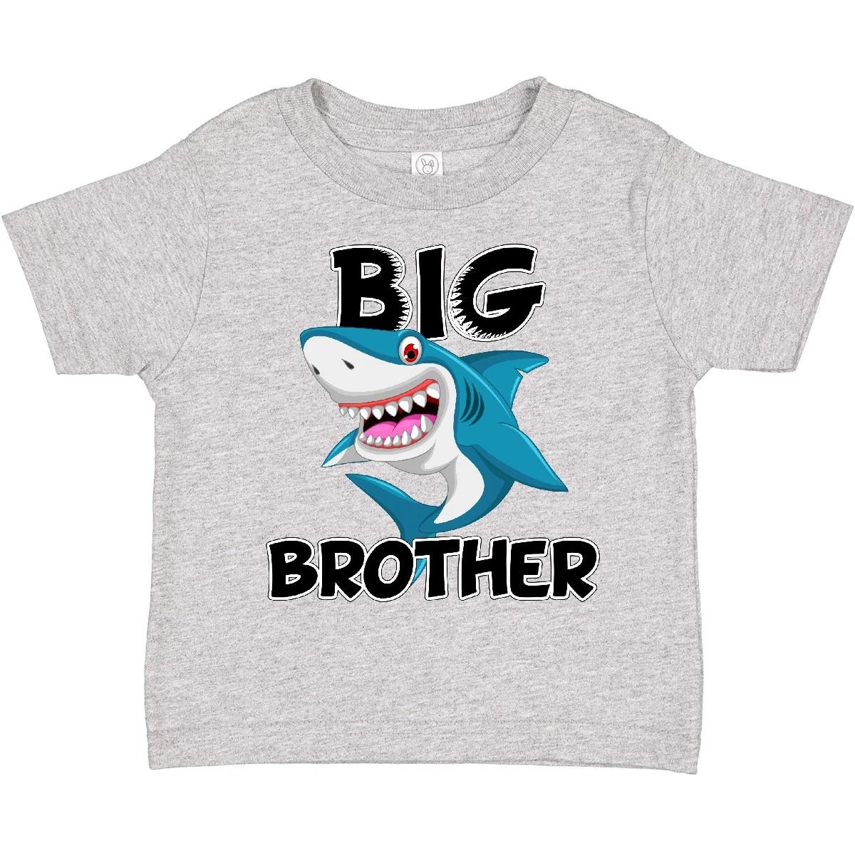 Inktastic Big Brother Shark Toddler kids boys T-Shirt Cute Child Preschooler Kid Clothing 100