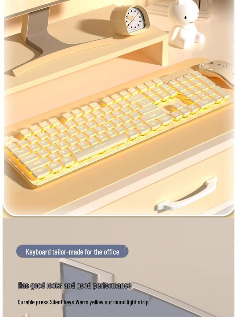 K8 Wired/Wireless Mechanical Keyboard & Mouse Set for Office and Gaming