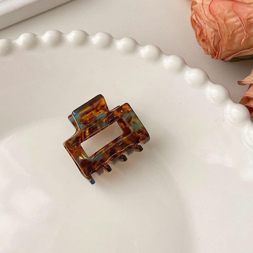 Square Leopard Temperament Japanese Small Hair Claw Headwear Female Hairpin Korean Style Hair Clip