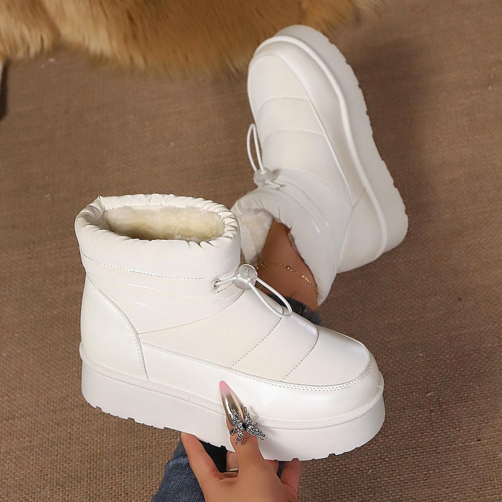 Fashion Outdoor Women's Snow Boots White Red Warm Short Plush Thick Sole Fur Boots Autumn Winter Comfortable Botas Para Mujer Size36-41