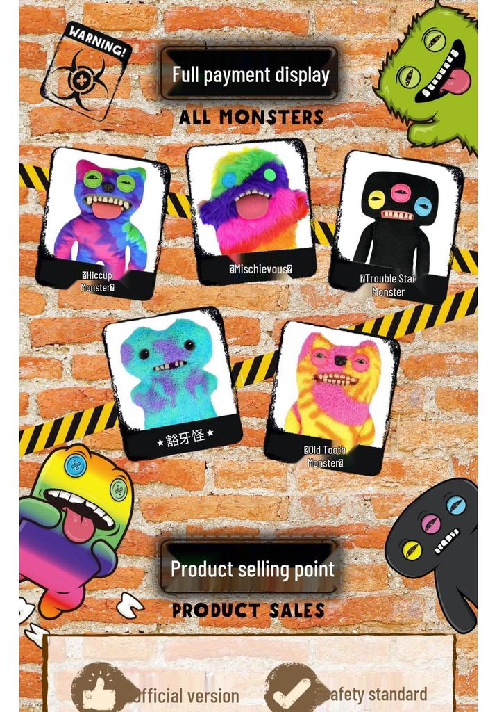 Cross New Fuggler Big Teeth Cute Monster Doll - Tooth Treasure Plush Toy