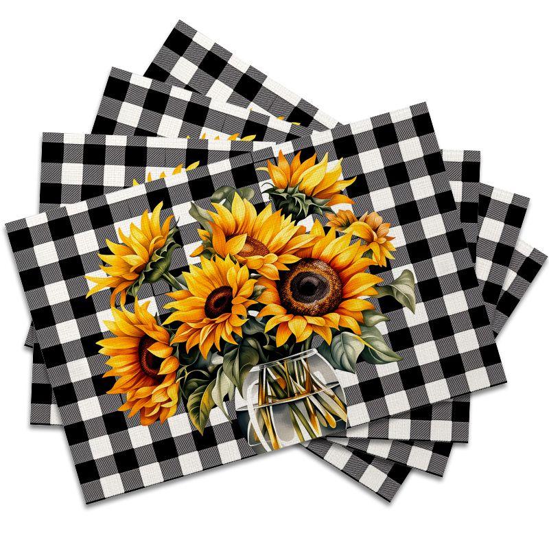 4Pcs, Sunflower Placemats, Best Quality Placemats, Washable, Suitable for Holiday Parties, Home Decor 4PCS