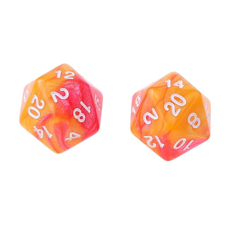 Yourandoll 10 Polyhedral Dice, D20 Dice, 20-Sided Dice for Dungeons and Dragons, DND, TRPG, MTG, and Other Tabletop Games (Orange and Red)
