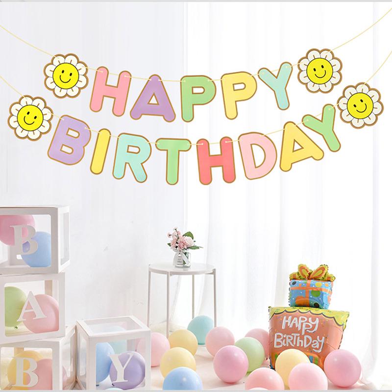 Banner zum ersten Geburtstag des Babys: Kinderwimpelkette für die Kindergarten-Dekoration