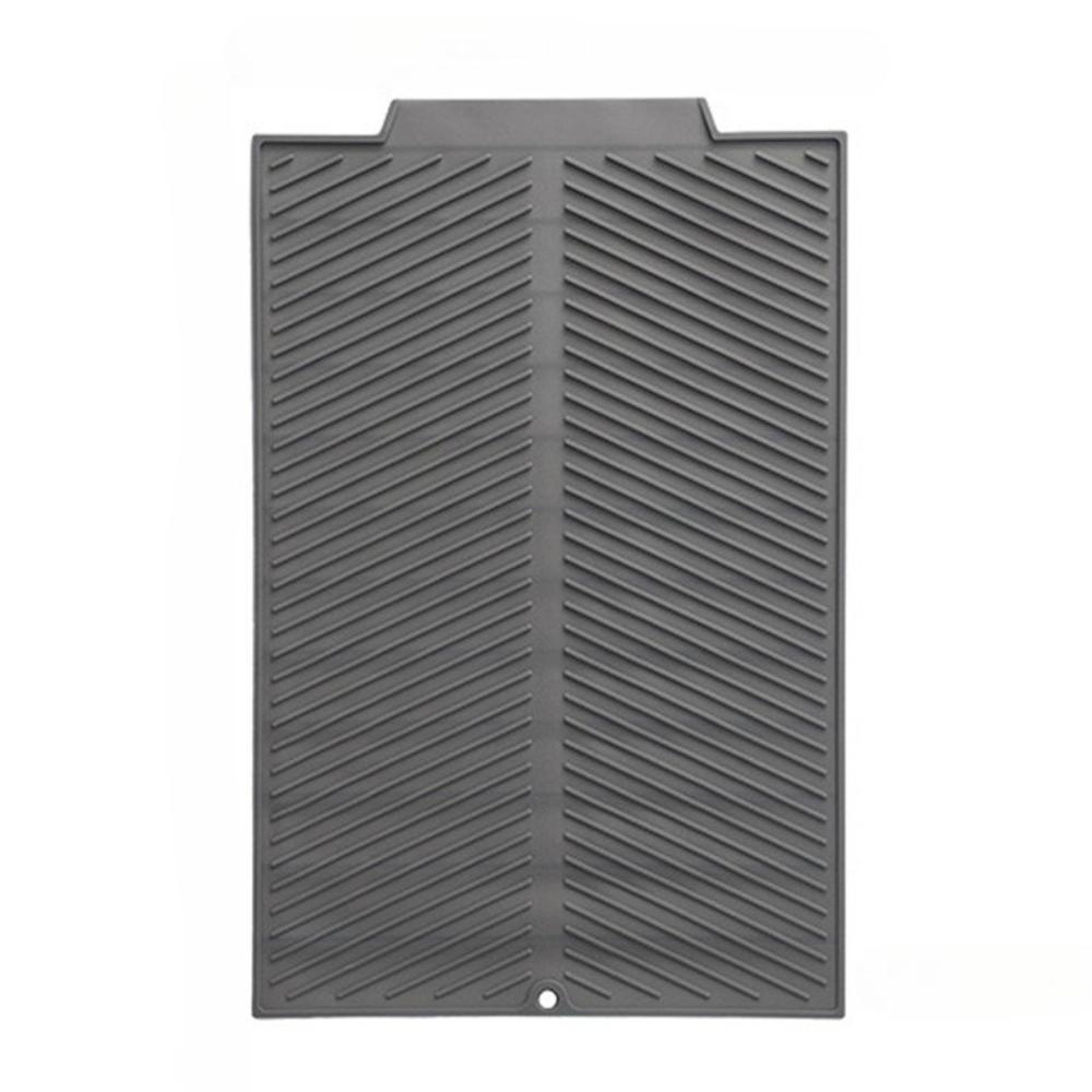 

Dish Draining Mat Rectangle Silicone Drainer Mat Counter Antiskid and Heat Insulation Pad for Kitchen Dining Table Sink Utensils Draining mat