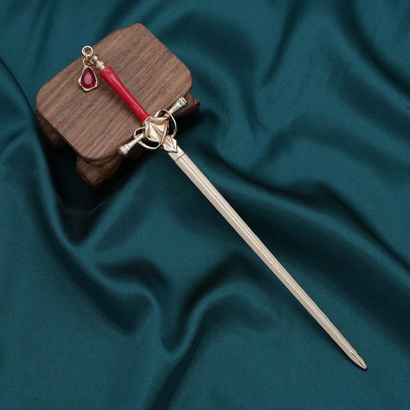 Antique Sword Hairpin, High-End Retro Hanfu Headgear, Hair Accessories, Women'S Plate Hairpin, New Chinese Accessories